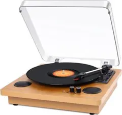 木目調 レコードプレーヤー Bluetoothスピーカー内蔵 7/10/12