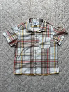 プチバトー チェック シャツ 102cm 4ans