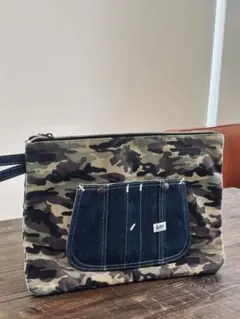 Lee クラッチバッグ カモフラ デニムポケット　リー　キャンバス