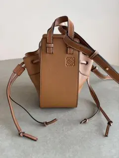 【美品】ロエベ LOEWE ハンモックミニ ドローストリング ライトキャラメル