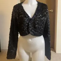 アナップ黒いファー風クロップドカーディガン13