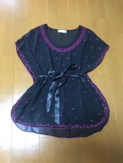 トップス　ウエストリボン