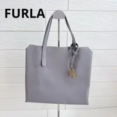 【FURLA】ハンドバッグ/グレー/A4/保存袋付き/本革/レザー
