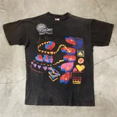 90s ヴィンテージ Tシャツ ブラック 2XL シングルステッチ 鬼フェード