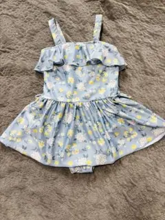【petit main】花柄フリル付きワンピース水着 130cm