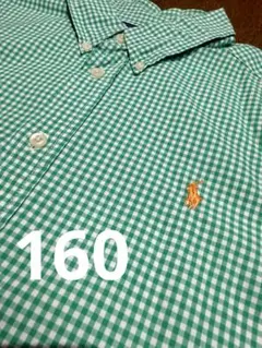着用少・ラルフローレン・ギンガムチェックグリーン・150