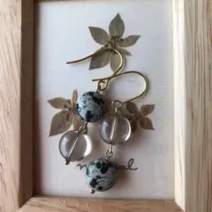 天然石 ダルメシアン ジャスパー ピアス