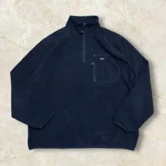 90S ASICS フリース ハーフジップ US古着 肉厚 プルオーバー XL