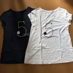 TABASA 半袖Tシャツ 紺 おまけの白 2枚セットのサムネイル