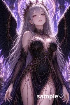 月夜に舞う紫忍姫 A4プリント AIアート くノ一 和風ファンタジー