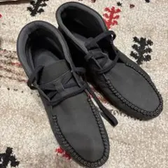 ブラック スエード レースアップブーツ