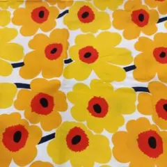 新品★marimekko ファブリック　廃盤カラー　生地　ミニウニッコ黄オレンジ