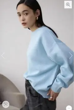 courreges クレージュ 長袖 リブニット ライトブルーヴィンテージ