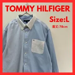 【美品】古着　トミーフィルフィガー　ボタンダウン　シャツ　メンズ　L