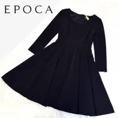 【エポカ】Aライン ブラック フレア ワンピース ゴールドファスナー 美品