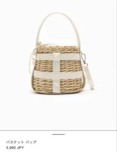 新品未使用☆ZARA ザラ　カゴバッグ　ホワイト　バスケットバッグショルダー付き
