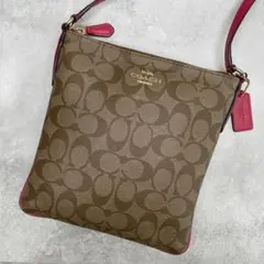 極美品✨コーチ ショルダーバッグ PVC×レザー 肩掛け 斜め掛け シグネチャー