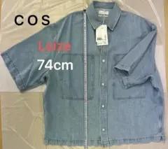[新品タグ付き] COS 半袖 デニムシャツライトブルー　　Lsize*訳ありのサムネイル