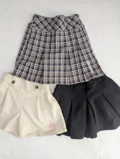 BabydollとUNIQLO短パンキュロットスカート3点セット130cm