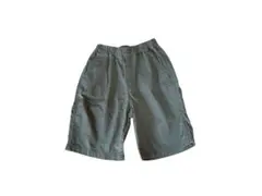 カーキ色 半ズボン ポケット付き ウエストゴムアジャスター付き