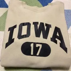 90s Champion IOWAクリーム系リバースウィーブ刺繍タグLサイズ