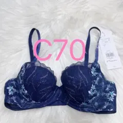 トリンプ 天使のブラ スリムライン 極上ライト594 ブルー C70