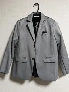 子供用 スーツ グレー ストライプ ブレザー ベスト セット