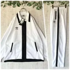 【新品タグ付】アディダス 上下セットアップ 襟付きジャージ 韓国製 バイカラー