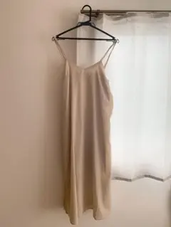 キャミワンピース 水玉 ドット 白 earthmusic&ecology