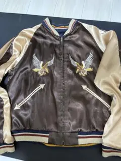 【美品✨希少】アディダス オリジナルス スカルボーン  スカジャン 黒×金  L 黒菟華 - Kurotoka - [ 月見美人画 ] 刺繍 リバーシブル