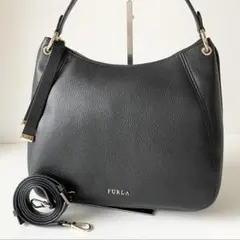 【新品】FURLA 2way ワンショルダーバッグ シエナ ホーボー 黒