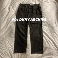 archive 90s DKNY wide black fade jeansのサムネイル
