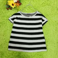 K.T KIYOKO TAKASE 半袖サマーニット フリーサイズ　個性的　白黒