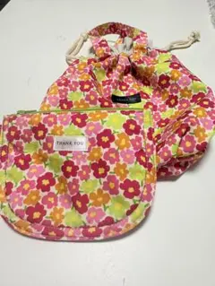 花柄 ハンドメイド ポーチ 巾着 セット