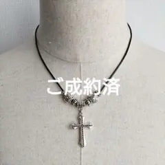 とっぽぎ様✦フェアリーグランジ ネックレス クロス 十字架 ロザリオ レザー調