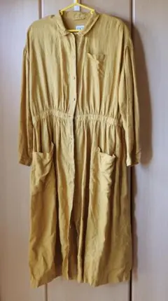 idee pool いろいろの服　マスタード　からし色　シャツワンピース