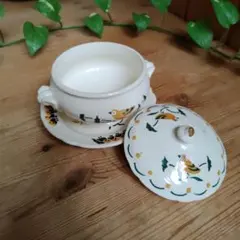 フランスアンティーク ディネット 小鳥のスーピエール＆プレート