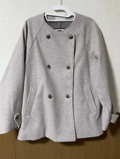 【新品タグ付き】ノーカラーコート　グレー系　LL