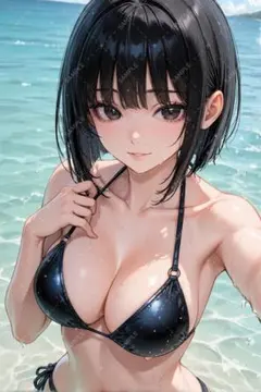【AS126】AI美少女イラスト 水着 コスプレ A4オリジナルポスター