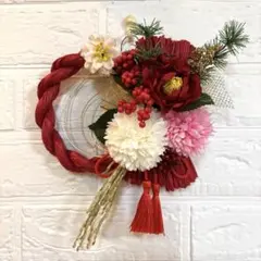 No.56 しめ縄リース　お正月飾り　小さめ