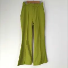 〈グレイル〉フレアパンツ　センタープレス　緑系　М