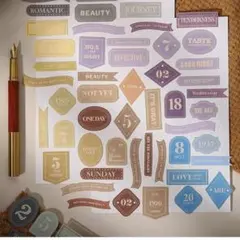 5i-13／ラベル　カラフル　コラージュ素材　紙素材　紙もの　メモ　セット