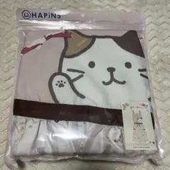 新品 エプロン　ふくふくにゃんこ フレアギャザーエプロン ピンク 可愛い