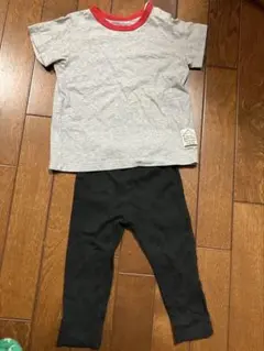 キッズ パジャマ セットアップ グレー ブラック 90cm ベルメゾン
