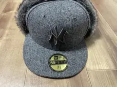 美品 ニューエラ ドッグイヤー ファー キャップ NY ヤンキース 7 1/4
