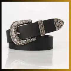 ウエスタンベルト アメカジ ヴィンテージ y2k ブラック ベルト シルバー装飾