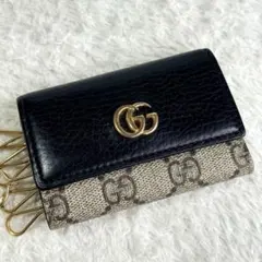 現行 GUCCI GGマーモント 6連キーケース GGスプリーム ダブルG 美品