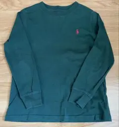ポロ ロゴ付き長袖カットソー グリーン　115センチ