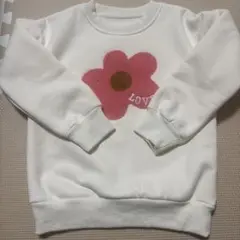 花ロゴ入り　裏ボア　トレーナー