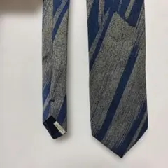青とグレーのストライプ ネクタイ